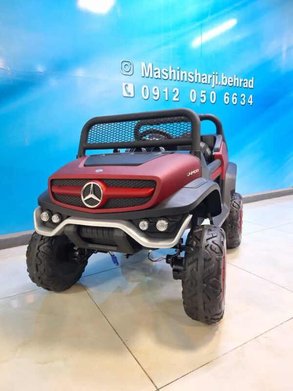 ماشین شارژی بنز یونیماگ ۲۴ولت اورجینال ۲۴volt benz unimog charji toy car سایز بزرگ